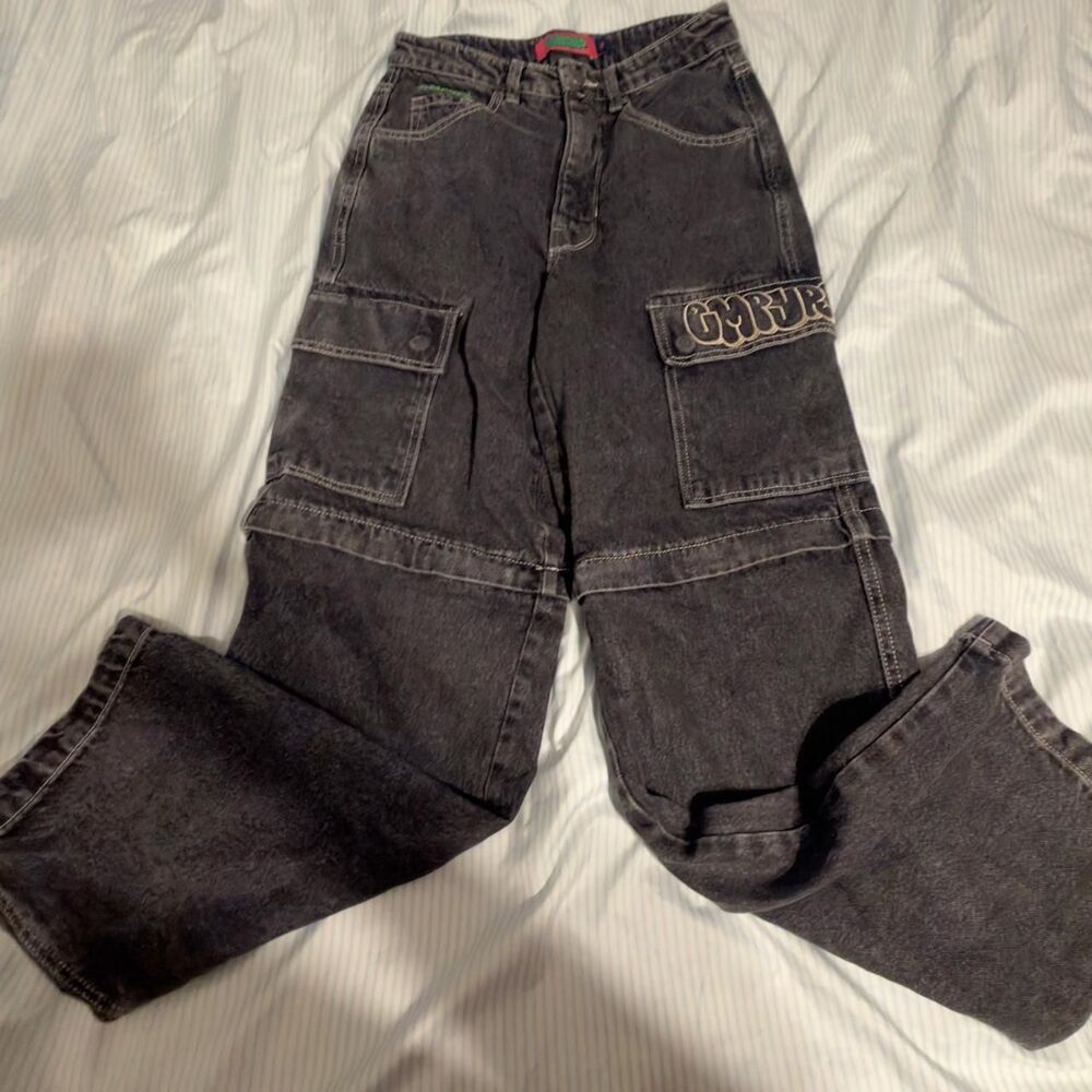 Empyre Tori Charcoal Wash Zip Off Cargo Skate Jeans Size 2 " #cargo #denim